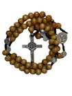 Saint St Benedict Wood Rosary Prayer 10mm Beads  For Men Women Crucifix Cross
