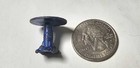 Vintage Diecast Metal Dollhouse Miniature Pedestal Side Table Blue Patina Ornate