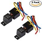 2 Packs Car Relay With Harness Truck Motor Heavy Duty 5-pin 80a Socket 12v Spdt 