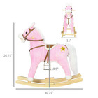Rocking Horse Toddler Ride On Horse With Sound Saddle  Pink