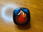 Vintage Ussr Covered Trink Box Hand Painted Enameled Russian Trinket Box Signed