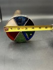 Vintage Double Wheel Brass Kaleidoscope On Wood Base Van Cort  