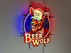 Beer Wolf Hat 24 x20  Vivid Led Neon Sign Light Lamp With Dimmer Home Bar Decor