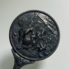 Art Nouveau Vintage Small Hand Mirror 4   x 2    Repousse Pocket Vanity Silver Plate