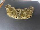 Vintage Gold-tone Filigree Metal Lipstick Holder Stand  5 Slots   5-tube