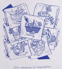 Aunt Marthas 3757 Garden Vegetable Harvest Baskets Embroidery Transfer Pattern