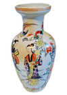 Vintage 18  Hand Painted Polychrome Enamel Chinese Porcelain Famille Rose Vase