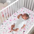 Bedtime Originals Blossom Pink gray Watercolor Floral Baby Fitted Crib Sheet