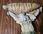Vtg Chrisdon Bunny Shelf Sconce Farmer Rabbit Holding Carrot Rare 14  X 11  Euc