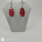 Bali Red Coral Pendant And Earrings Set In Sterling Silver