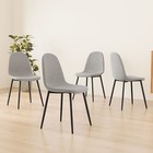 Dining Chairs Set 4 Modern Kitchen Dining Chairs Linen Padded Seats Sturdy Black