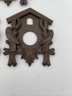 3 Small Vtg German Black Forest Cuckoo Clock Face Trim Panels Birds Leaves C7