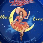 Vintage Miller High Life Beer  Serving Tray Girl On The Moon 13    F-303