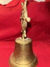 Vtg Brass Bell Nautical Steering Wheel Pirate Ship Desk Top Bell 
