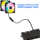 4 Pin To 3 Pin Argb Adapter Cable For Corsair Rgb Hub  Lighting Node Core