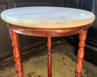 Vtg Large Wood   Marble Plant Stand End Table American French Country 14   x28   t