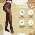 Women Fleece Lined Tights fishnets Patterned Fake Translucent Warm High  size m 