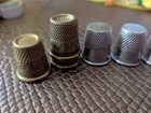 Vintage Sewing Thimble Bulk Lot Of 8 Steel Brass Ez Quilting Sizes 7 8 9 10 12