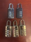Lot Of 5 Vintage Hartmann Luggage Combination Padlocks Gold Gunmetal Low Start