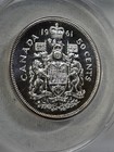 1961 Canada 50 Cents Silver Proof Like Coin Graded Ms 69 Cameo By Anacs