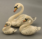 Saturno Silver And Enamel Swans  - Fully Hallmarked Sterling Silver