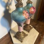 Beautiful Rare Pair Of Large 17    Victorian Hand Painted Ewers