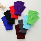 Thermal Knitted Fingerless Gloves Warm Winter Half Finger Gloves For Men Women  