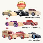 Automoblox - 8 Pcs Bundle Mini Rescue  Manta Chaos Wooden Mix-and-match Vehicles