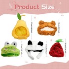 5 Pcs Adorable Hat For Cat And Small Dog bear Panda Frog Pear Watermelon 