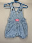 Vintage Baby Oshkosh Bgosh Bubble Romper Overalls Shorts Girls 24m Denim Rare
