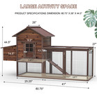 80  Outdoor Wooden Chicken Coop For Pet Rabbit Hutch Hen House Cages