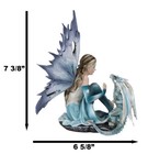 Ebros Winter Fairy With Bossy Baby Dragon Statue 7 25 tall Mythical Fae Magic