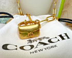 Coach Mini Purse Charm Necklace Gold Tone Handbag Pendant Adjustable Chain Nwt