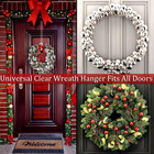 2 Pack Clear Acrylic Wreath Hanger 15 Over Door Hooks For Indoor outdoor Decor