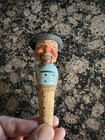 Vintage European Carved Wooden Wine Cork Bottle Stopper Mechanical Opens Mouth