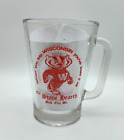 Vintage The Stone Hearth Mad City Wisconsin Bucky Badger 7  Glass Beer Pitcher