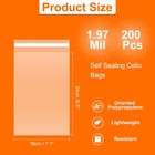 200pcs Self Sealing Cello Bags  7 1x10 6-inch Clear Resealable Adhesive Bags