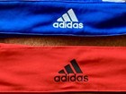 Adidas Alphaskin Tie Headband Lot Of 2 Blue Red Black White Logo Tennis Sport