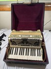 Starck Accordion In Cream  Works Great  1920   s - 1930   s  Vintage  With Case