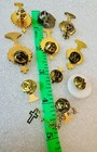 Vintage Religious Christian Lapel Pin Lot   10 Pins - Ihs Catholic Cross Cup