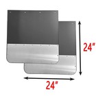 2pc Universal Mud Flaps W  Stainless Steel Plates Semi Trailer Truck 24  X 24 