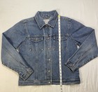 Cherokee Blue Denim Button Up Jacket Size Medium Long Sleeve 100  Cotton