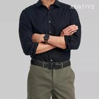 Men Metal-free Leather Belt Hypoallergenic Tsa-friendly Belt With Black Buckle