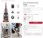Hoover  Power Scrub Spin 50 Deluxe Carpet Cleaner -black red Fh50150nc  Extras