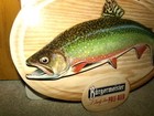 1940 s Burgermeister Pale Beer 3-d Brook Trout Sign California