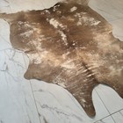 Extra Large Dark Beige Cowhide Rug Brazilian Hair On Hide 7ft X 6 4ft