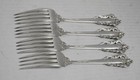 Vintage Wallace Sterling Silver Four  4  Grande Baroque Dinner Forks 8  Length