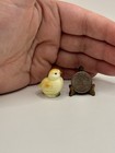 Vintage Miniature Bisque Bone China Chick Chicken Bird Tiny Figurine Trinket