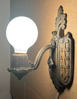 Vtg Wall Sconce Riddle Cast Antique Art Deco Victorian Light Fixture Usa  n3