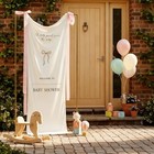 60 X 24 Fabric Baby Shower Welcome Banner Sign A Little Pearl Is On The Pink